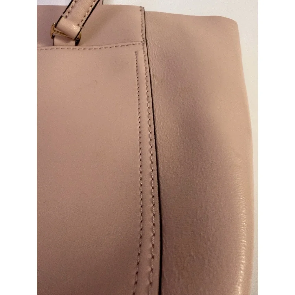 Tory Burch Parker Tote Pink Leather Bag Purse Classic Preppy Zip Top‎